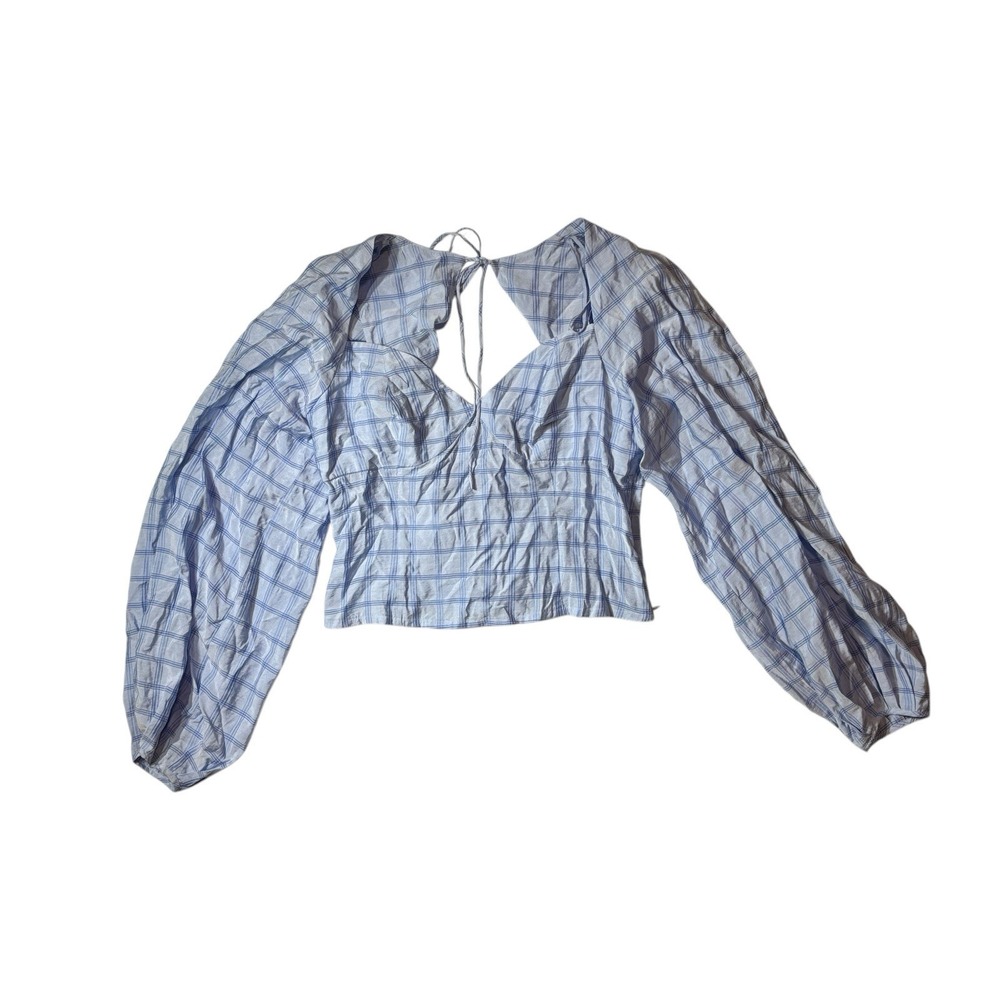 Brand new & Other Stories Blue Puff Sleeve Blouse Size 6